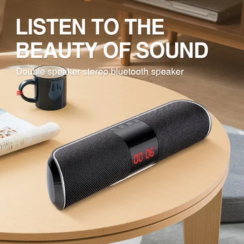 

SANLEPUS Bluetooth Outdoor Speaker Metal Portable Super Bass Wireless Loudspeaker 3D Stereo Music Surround With TFCard Aux