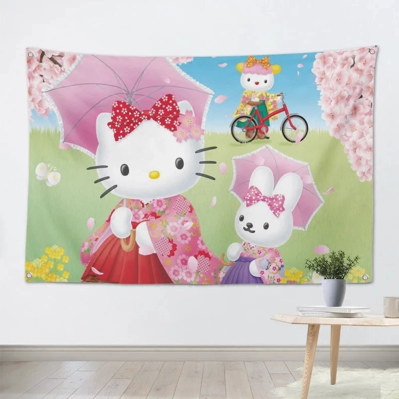 HELLO KITTY мультфильм плакат баннеры детская комната настенные украшения висит