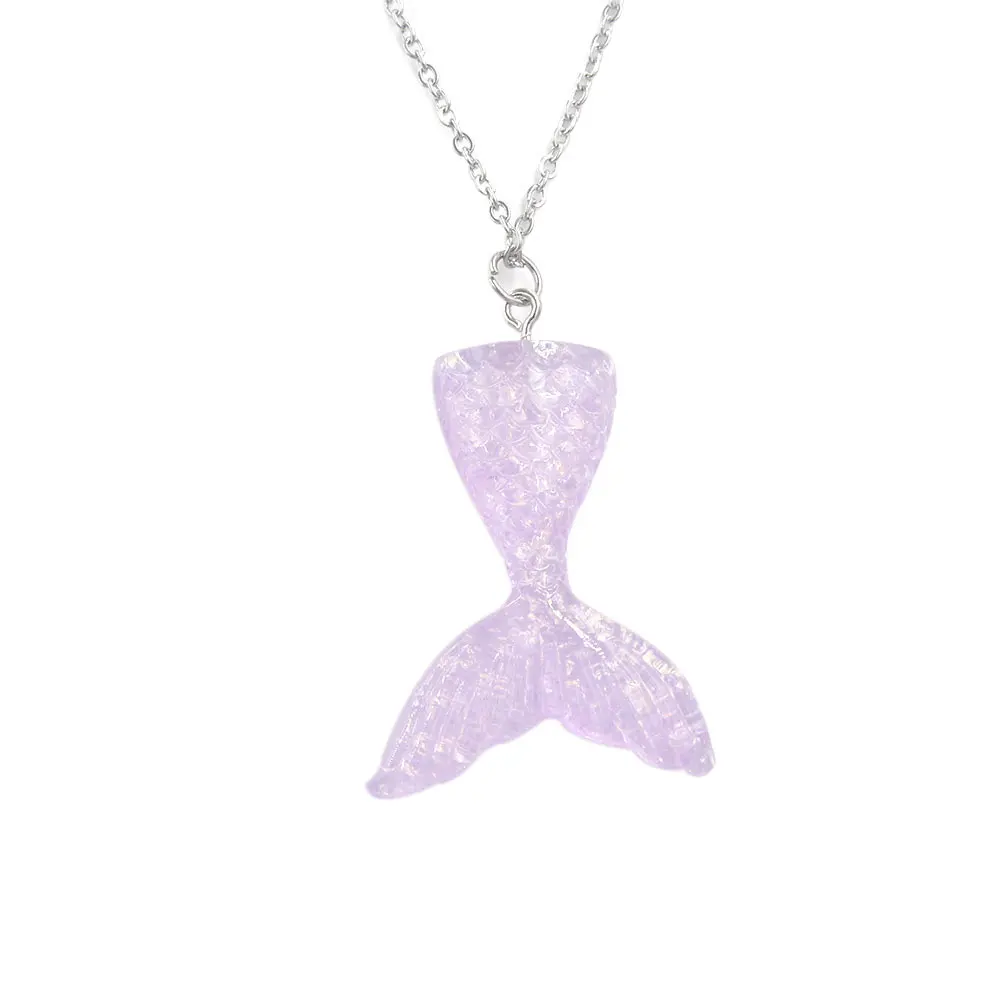 Новое ожерелье Русалка градиентного цвета рыбий хвост украшение подарок для женщин девочек дети кулон ожерелье