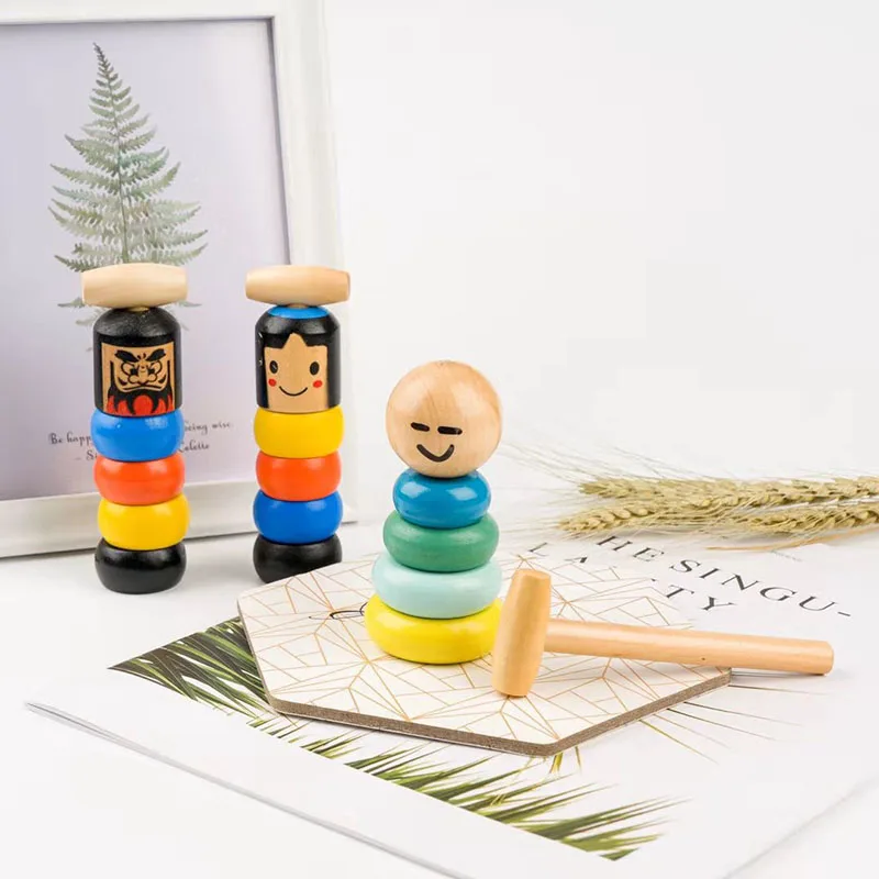 Wooden Toys Funny Wooden Unbreakable Man Girl Doll Automatic Assemble Magic Trick Desktop Developmental Kids Stage Magic Puzzle