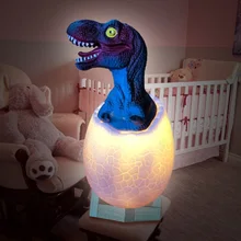 Динозавр яйцо 3D ночной Светильник USB перезаряжаемое устройство управления лампа 16 цветов изменить пульт дистанционного управления Светодиодный светильник детский подарок домашняя настольная лампа