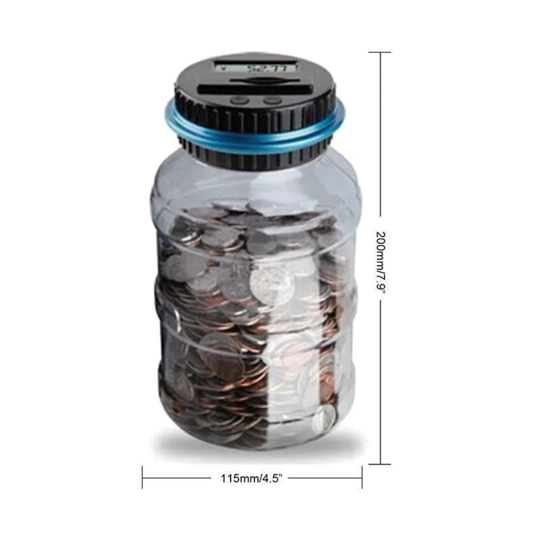 Clear Digital Piggy Bank Coin Savings Counter USD Supported LCD Counting Money Jar Change Gift Money Boxes FH5