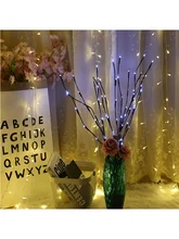 LED Willow Branch Lamp Floral Lights 20 Bulbs Battery Operated Tree Branch Night Light Home Christmas New Year Party Decor