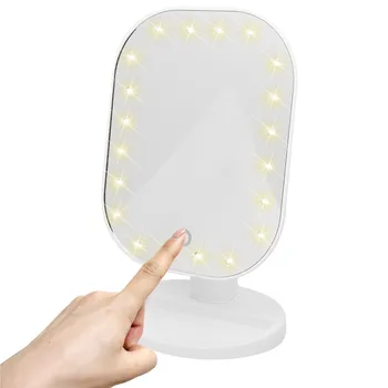 

20 LED Lights Adjustable Table Female Cosmetic Mirror Women Makeup Mirror with Touch Screen Girls Beauty Tool