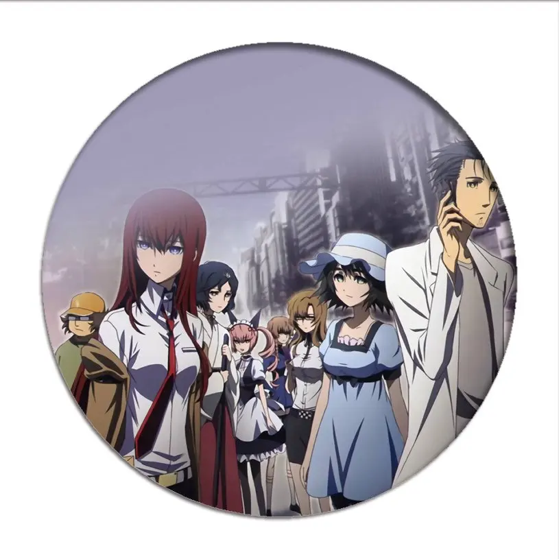 Game Steins Gate Cosplay Badges Okabe Rintarou Brooch Icon Makise Kurisu Collection Bags Breastpin For Backpacks Clothing Aliexpress