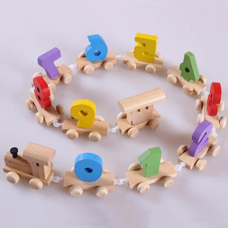 

Children's Wooden Digital Small Train Assembly Combination Baby Early Education Mathematics Cognitive Toy Wooden Building Block