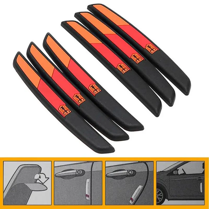 

6pcs Auto Car Door Guard Edge Corner Protector Guards Buffer Trim Molding Protection Strip Scratch Protector Car Door Crash Bar