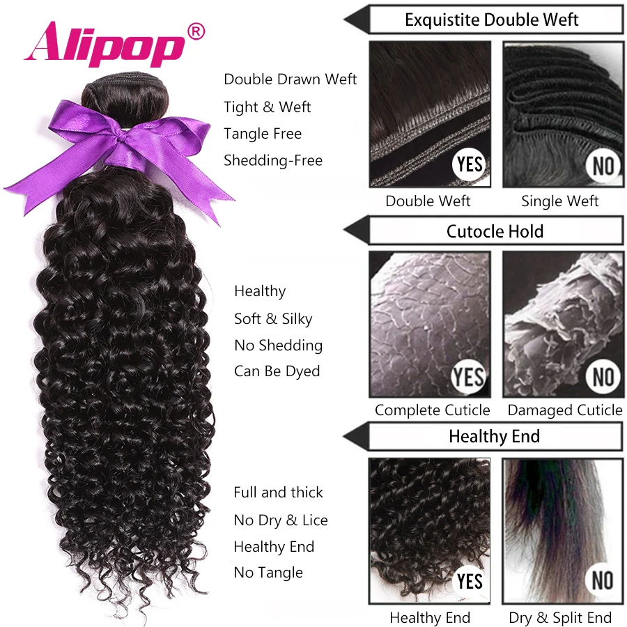 Malaysian Curly Hair Bundles Remy Hair 431 Bundle Deals Alipop Human Hair Extensions 8-24 26 28 Inches 100gBundle Can Be Dyed (5)