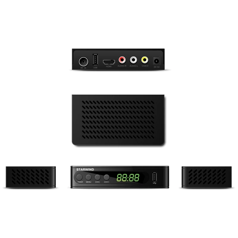 Ресивер DVB T2 STARWIND CT 200 черный|TV-тюнеры| |