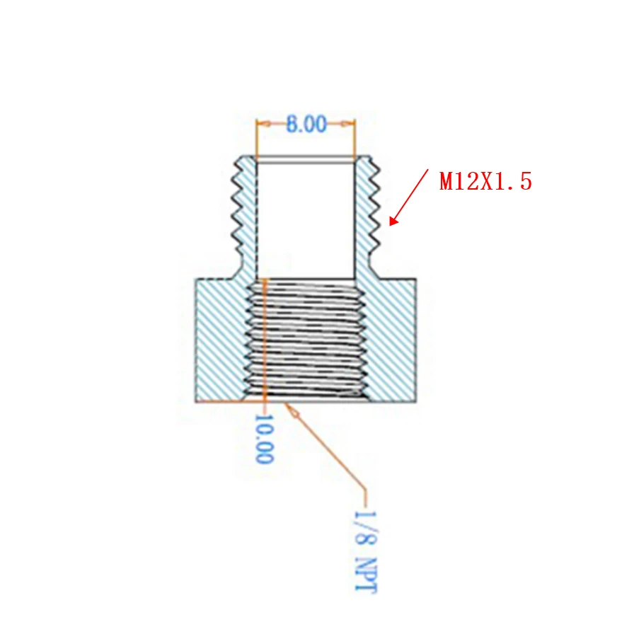 M12X1.5 To 1/8 NPT New Engine Oil Pressure Sensor Adapter Connecter LS Series with copper washer 3