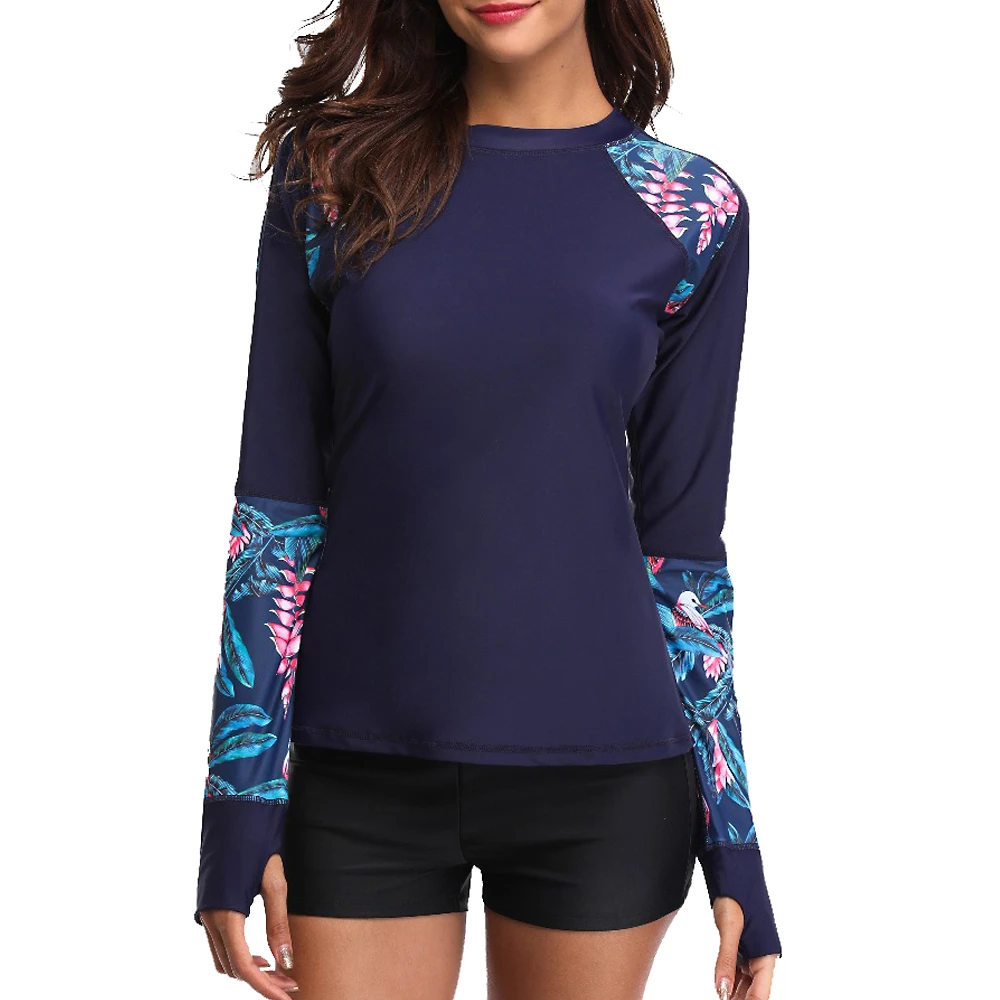 Halcurt Women's Rashguard Shirts Long Sleeve UPF 50 Wetsuit UV Swimsuit Top 
