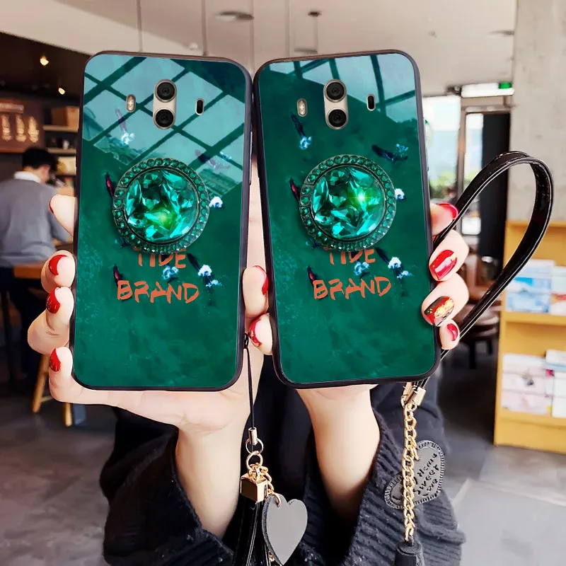 Чехол для huawei P20 P30 Lite Pro mate 20 30 Стразы держатель кристалла настоящий Лисий мех мяч