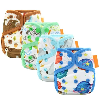 

Newborn Cloth Diaper Reusable Baby Nappies Printed Polyester Snap Adjustable Waterproof Cloth Diaper Suitable For 3-5kg Toddler