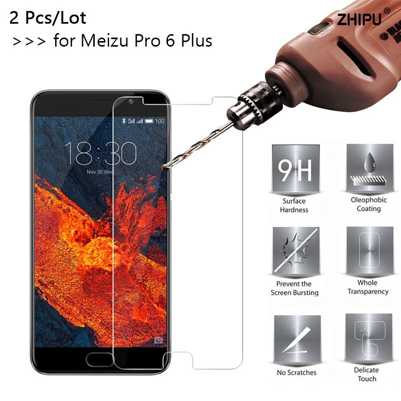 2 шт. 2.5D 0 26 мм 9H Премиум Закаленное стекло для Meizu Pro 6 Plus 5 7 дюймов Защитная пленка