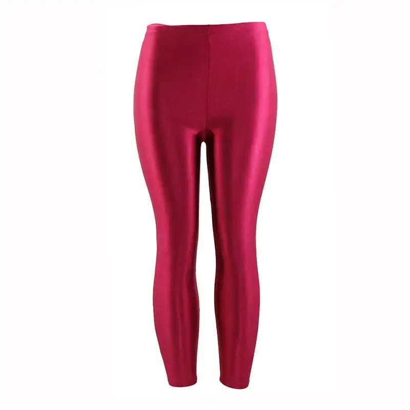 Women Pant For Girl Spandex Shiny Solid Color Fluorescent Leggings Casual Elastic High Quality Large Size 1PC Trousers New