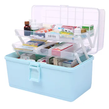 

34 x 18 x 17.5cm /34 x 18 x 22.5cm 3-layer Household Portable Medicine Box First Aid Kit first aid box plastic storage case