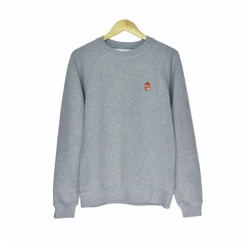 

Women Hoodie Round Neck Red House Embroidered Pattern Sweatshirt