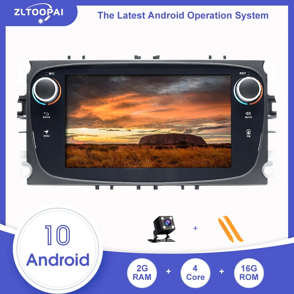 ZLTOOPAI Автомобильный мультимедийный плеер для Ford Focus 2 3 mk2 Mondeo 4 Kuga Fiesta Android 10 0 gps
