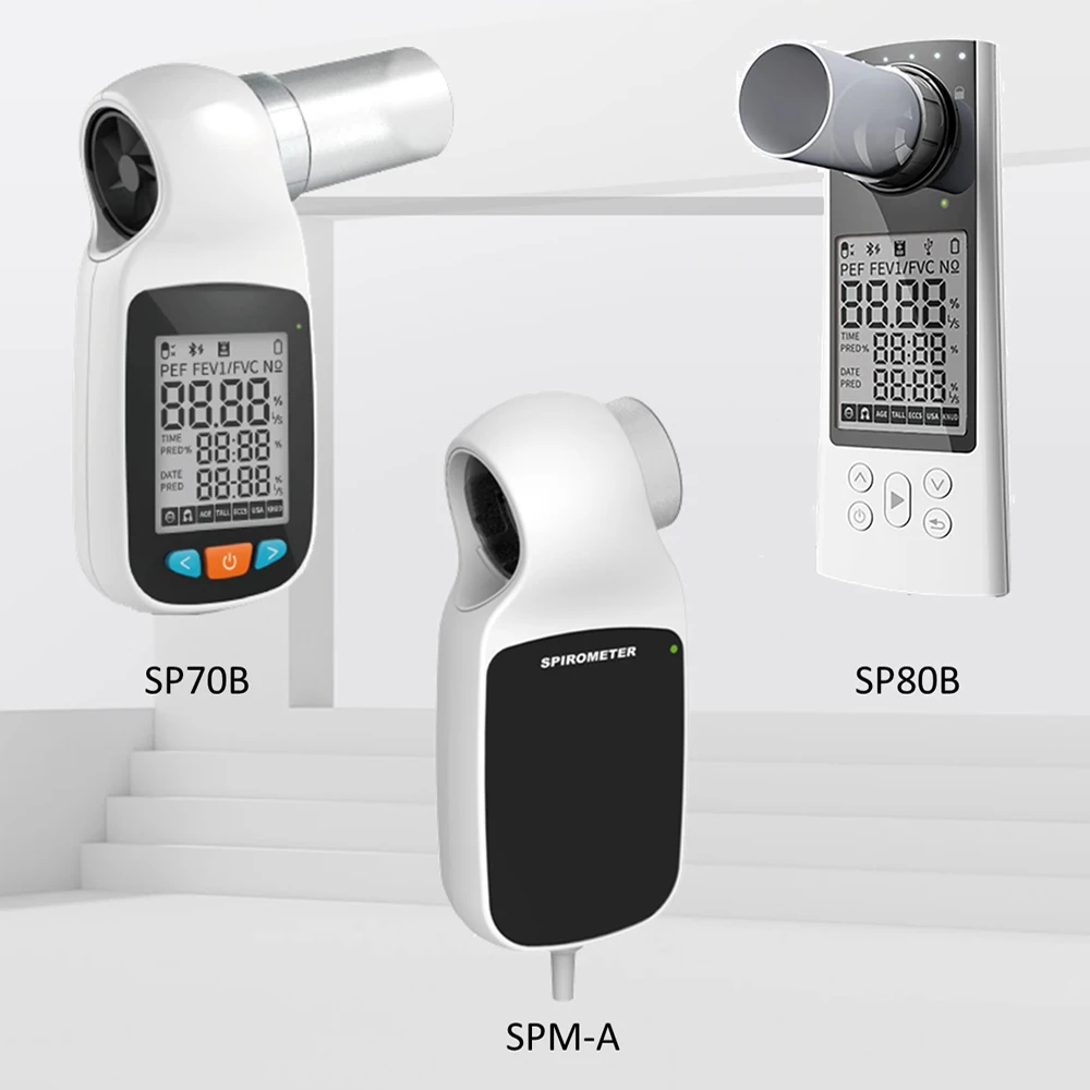 Portable Digital Spirometer Volume Respiratory Breathing Lung Function Diagnosis Device Mouthpieces PC software | Красота и здоровье