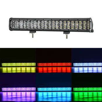 

252W Car LED Work Light RGB Atmosphere Lamp LED Flood Light Bar Driving Fog Lamp 12V 24V for Off-Road SUV Truck