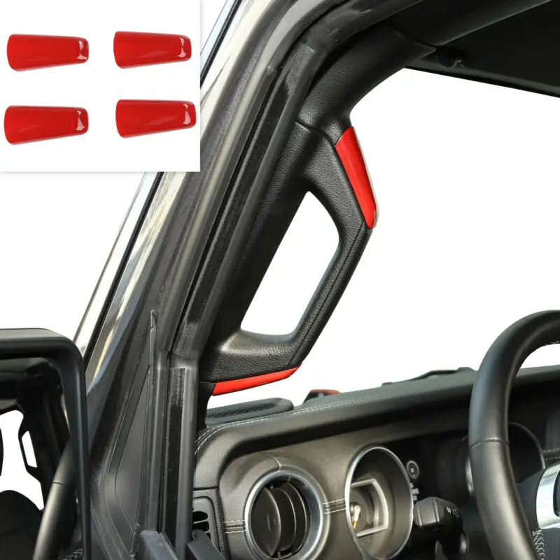 4 шт. автомобиль поручень Крышка для Jeep Wrangler JL столб ручка отделка Набор