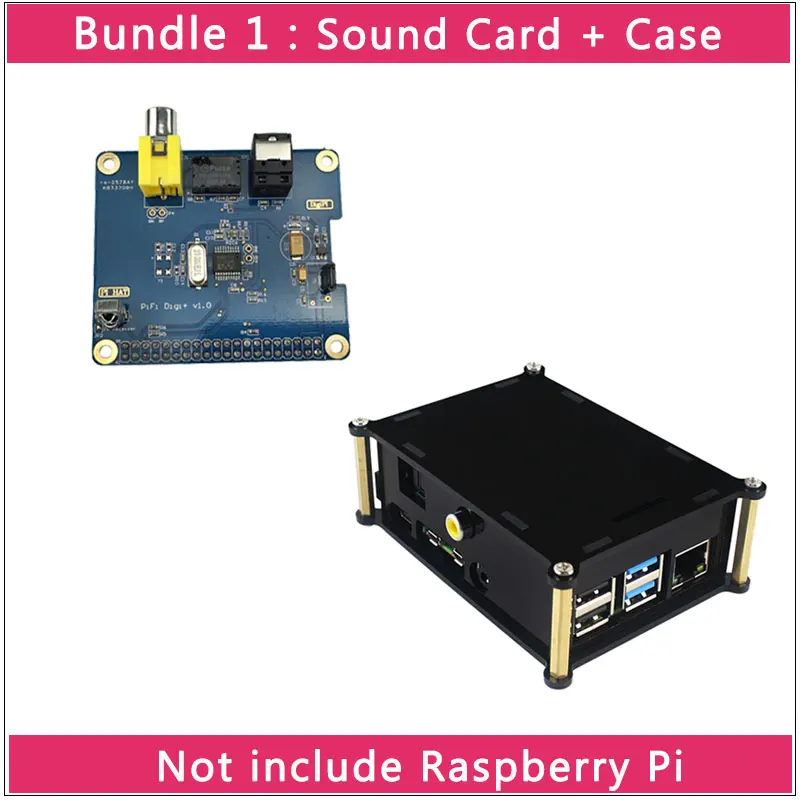 Raspberry Pi 4 PiFi Digi V1.0 GPIO звуковая карта HiFi цифровая аудио Плата | акриловый чехол для Raspberry Pi 4 Модель B - Цвет: Серый