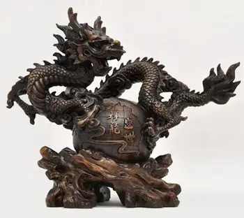 

head Loong Put on a good show to attract money Zodiac Dragon Desk in Town House Living room decorations Arts Crafts handicraft H