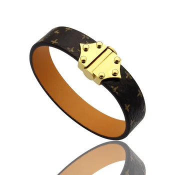 

Hot sell Titanium Steel Bracelet V Letter Old Patterned Skin Arrow Six-pin Bracelet Femme Pulseira Feminina