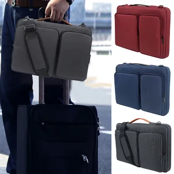 

Compartment Crossbody Handbag Universal Business Travel Zipper With Shoulder Strap Solid Casual Laptop Bag 360 Degree Protection