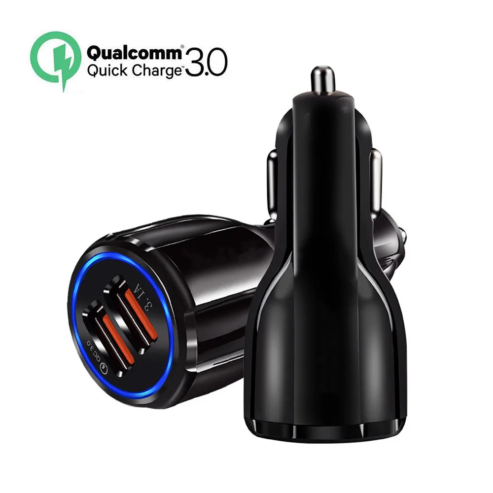 Автомобильное зарядное устройство Quick Charge 3,0 QC 3,0 Быстрая Зарядка адаптер двойной USB Автомобильное зарядное устройство для iphone Micro usb type C кабель зарядное устройство для телефона s