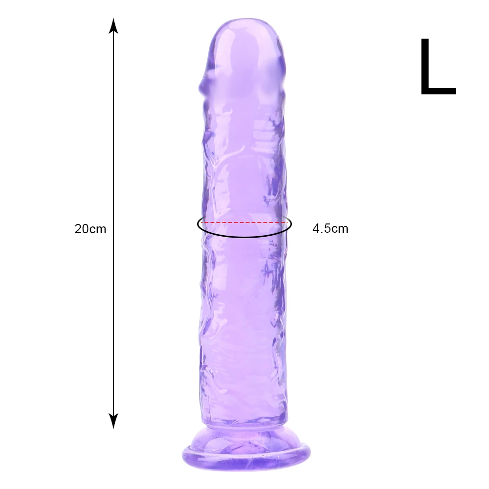Soft Jelly Erotic Dildo Strong Suction Cup G-spot Orgasm Dick Toy for Adult Realistic Sex Toys for Woman s_voghion.com