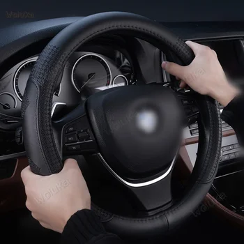

Steering wheel cover Leather car four seasons universal leather handles Sports business steering wheel cover CD50 Q02