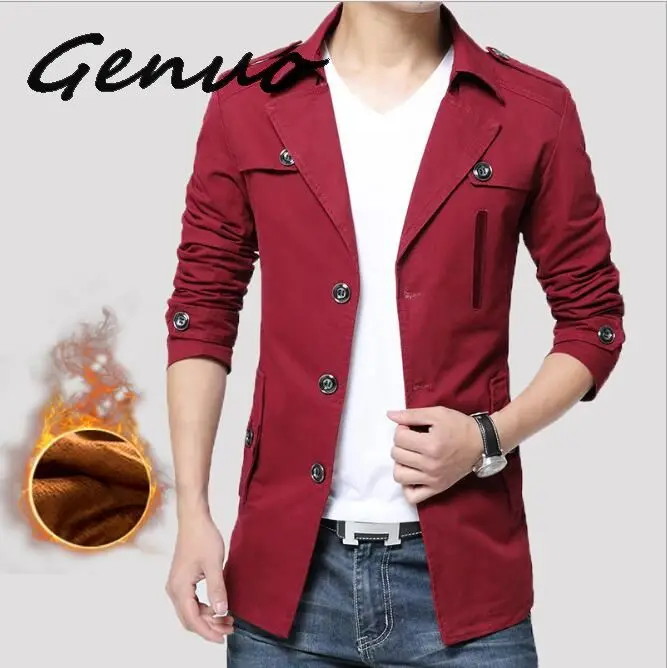 

Genuo New Casual Mens Cotton Jacket Men Slim Fit Spring Washed Soft Blazer Jacket And Coat Male High Quality Military Overcoat