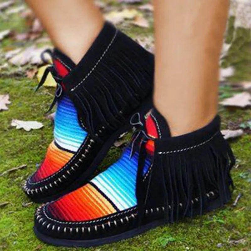 

Spring Autumn Women Shoes British Big Size Fashion Colorful Female Footwear Casual Breathable Flat Non-slip Ladies Shoes Fringe
