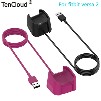 

USB Charger Cradle For Fitbit Versa 2 Smart Bracelet Watch Accessories 1M Replaceable Wireless Charging Cable Dock Adapter