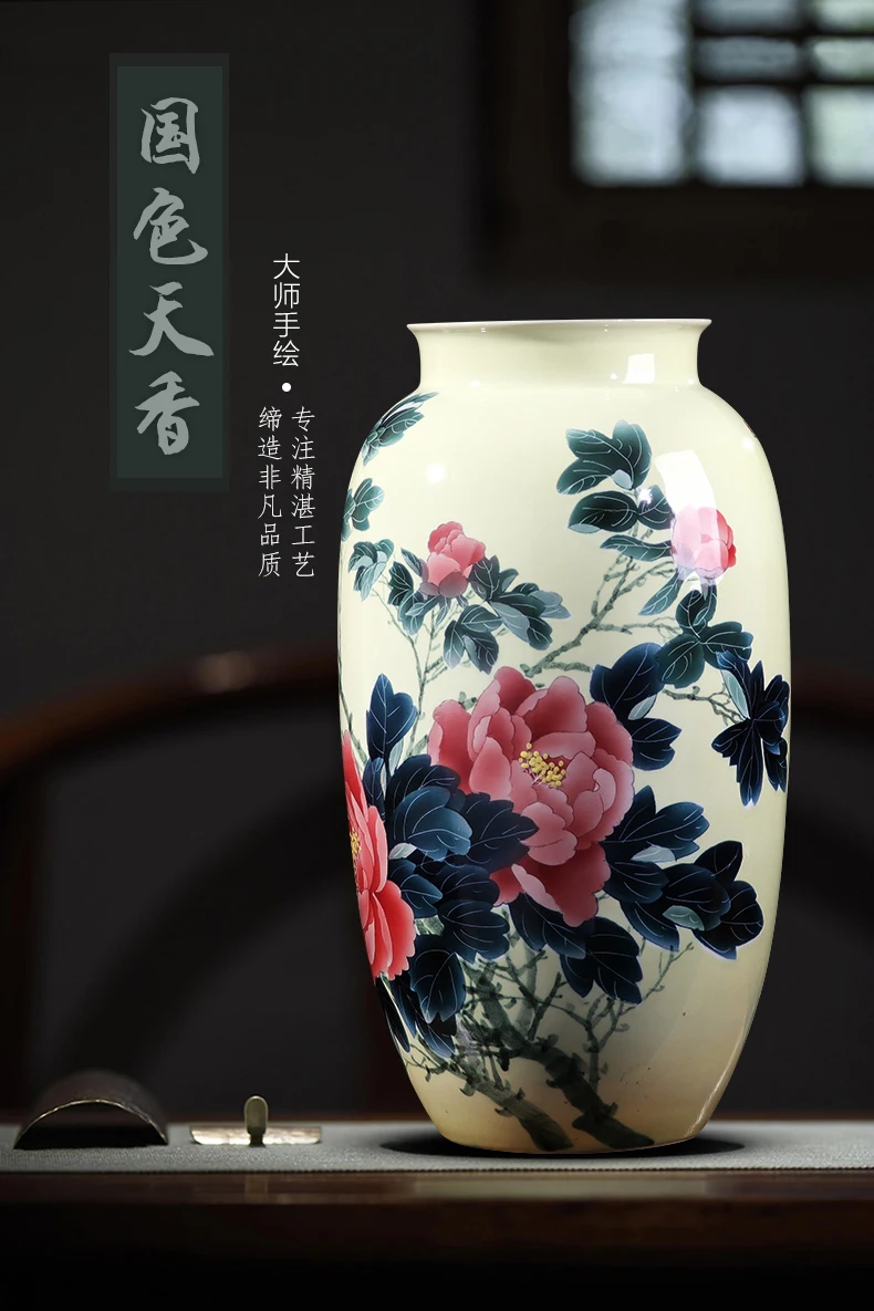

Jingdezhen Ceramics Craft Supplies China Style Traditional Craft National Color Fantasy Vase Decoration Blossoming Rich 5 Models