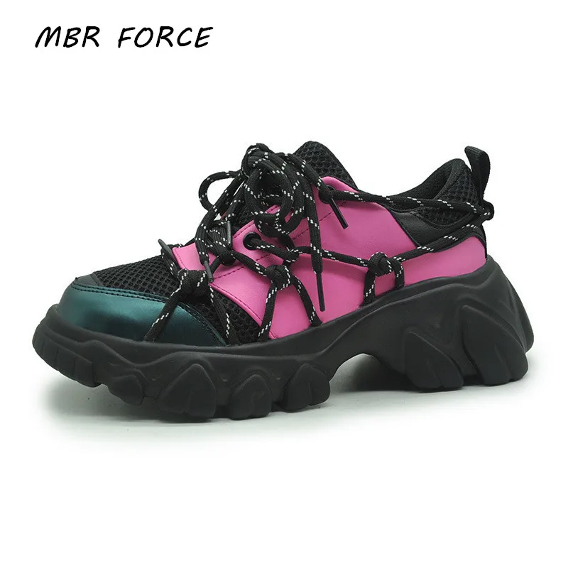 

MBR FORCE Sneakers women's autumn vulcanized shoes thick bottom cross tied fashion round head breathable casual women's shoes