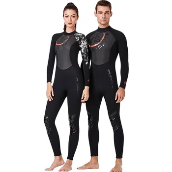 

C489 Men's and Women's 3MM Siamese Long Sleeve Swimsuit Thickening Warm Snorkeling Surfing Sunscreen Jellyfish Wetsuit