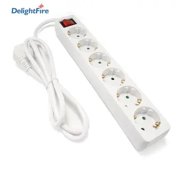 

EU Plug Power Strip 250V 16A 6 Outlet Socket Switch With Power Strip Standard Grounding Charger Adapter Socket 1.5m