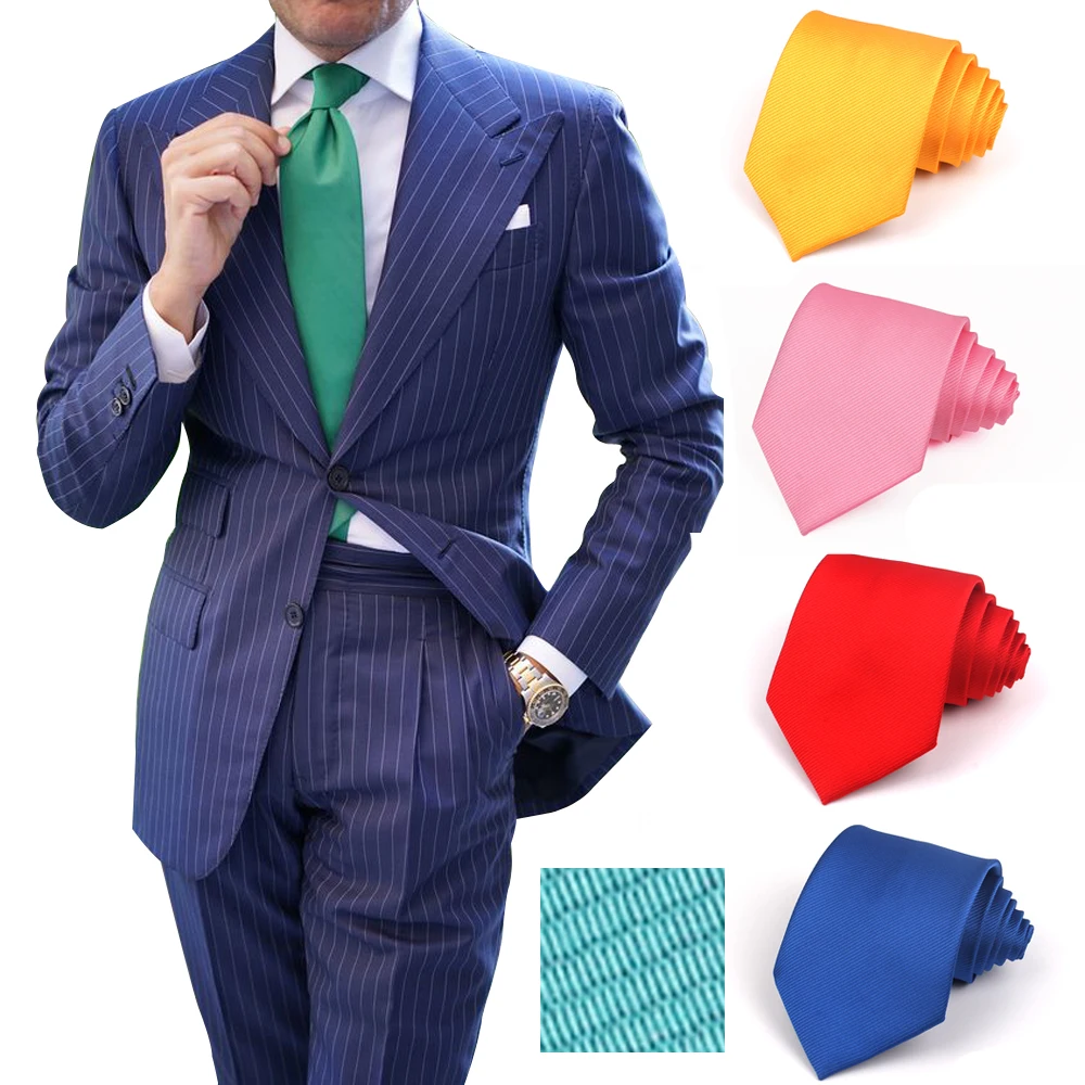 Candy Color Ties For Men Women Polyester Classic Neckties Mens Neck Ties 8cm Width Tie Skinny Solid Necktie For Wedding Party
