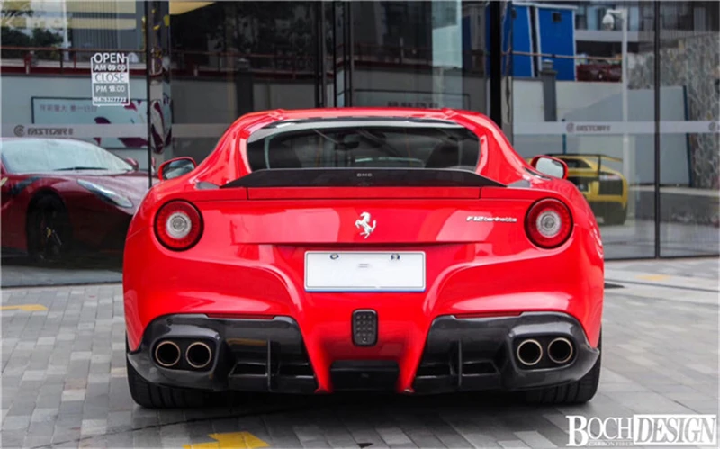 Использовать для Ferrari F12 спойлер 2013 14 15 16 17 лет Глянцевая углеродное волокно заднего крыла Спойлер, аксессуары