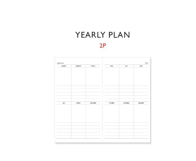 Pure Color Band Fashion Pocekt Portable Monthly Weekly Plan 160P
