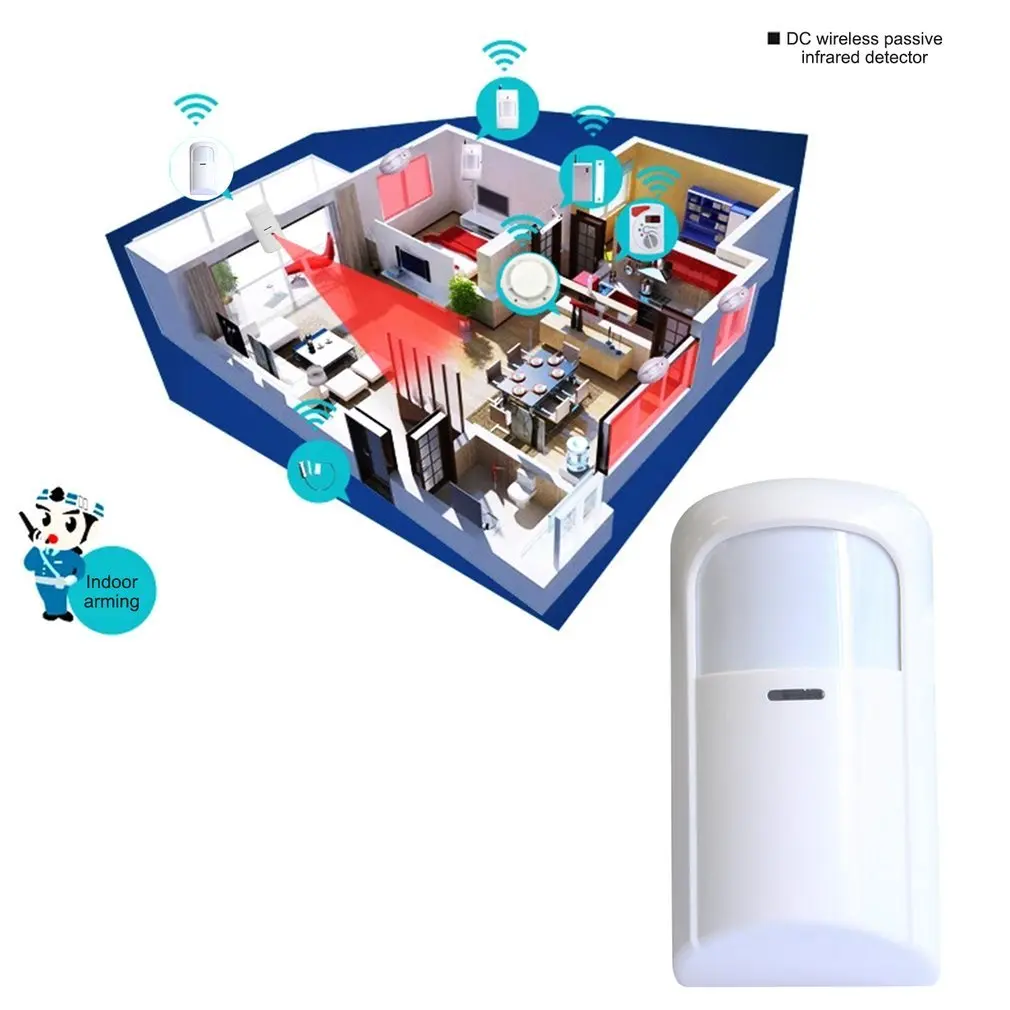 711 Smart Infrared Detector Wireless Motion Sensor DC 9V 433MHz PIR Alert GSM Security Burglar Alarm Systems for Home House Shop