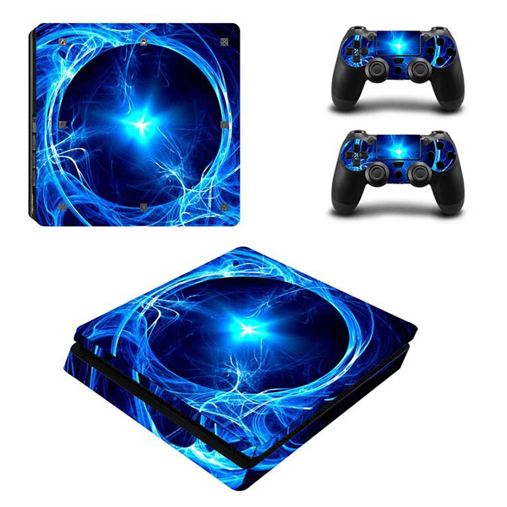 Protective Cover Skin Sticker for PS4 Slim Vinyl Decal for Sony Playstation 4 Slim Console  2 Controller Stickers Accessories