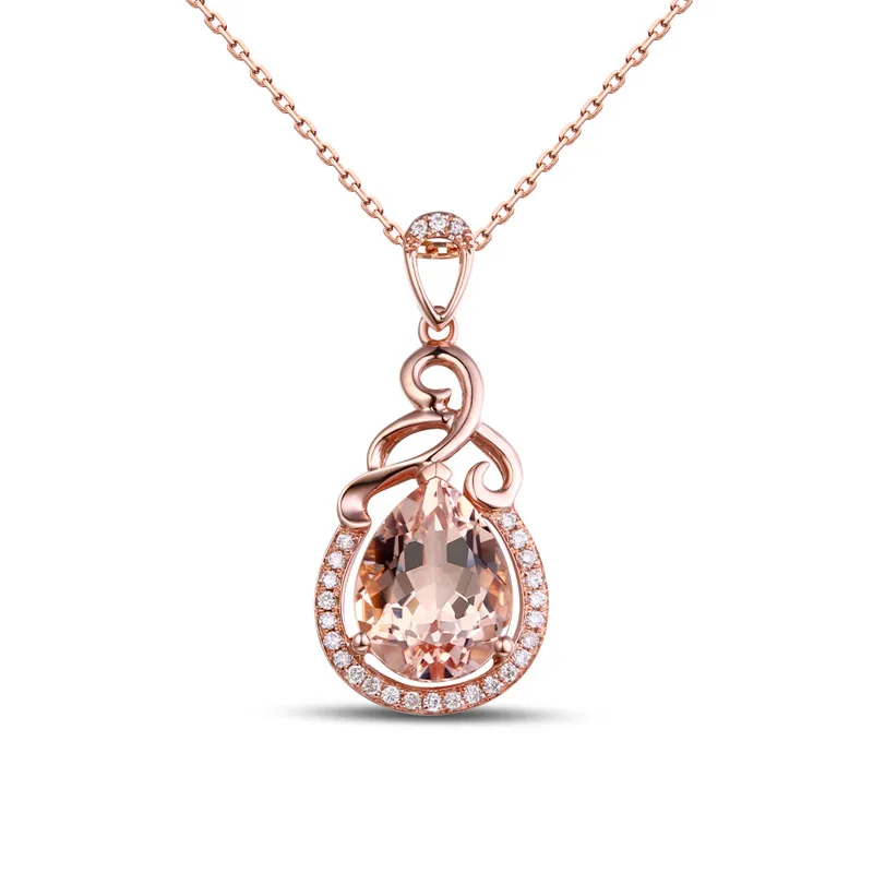 Bague Ringen темперамент полые резные серебряные 925 ювелирные изделия в форме капли воды порошок кристалл кулон ожерелье для женщин свадеб