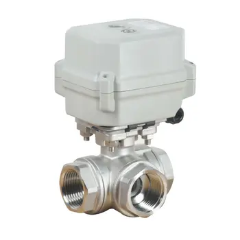 

BSP/NPT 3/4'' DN20 3-Way Motorized Stainless Steel Ball Valve 110-230VAC Electric Control Valve 15Nm Torque With Manual Override