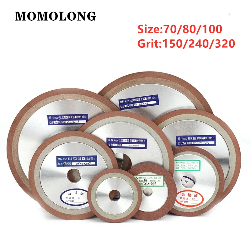 Diamond Grinding Wheel Cutting Disc 75mm/80mm/100mm Resin Bond Grinder For Tungsten Steel Milling Cutter Sharpener #150/240/320