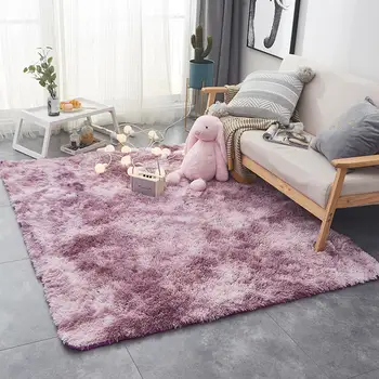 

Bonenjoy Fluffy Rugs for Living Room Long Hair Plush Soft alfombra peluda Purple Color Carpets for Bed Room Floor Mats