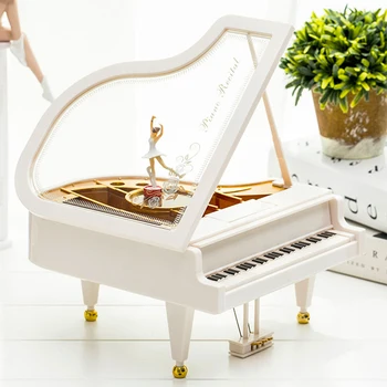 

Piano model music box spinning dancing girl creative home decoration children gift ballet girl music box desktop decor crafts