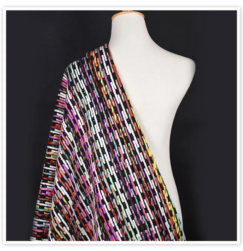 Италия 3D супер тяжелая вышивка вязаный кашемир вискоза шерсть ткань для женщин зимнее пальто одежда tessuto di lana SP5858